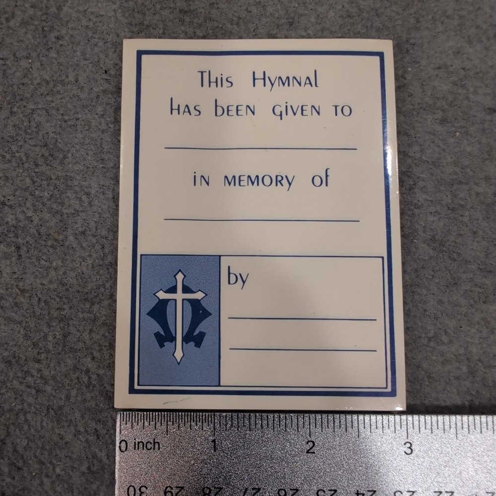 Lot of 50 Blank Vintage Abingdon Hymnal Bookplates Memorial In Memory Of - Picture 4 of 4